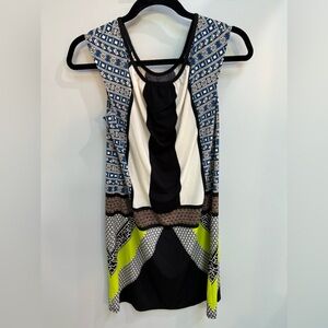 Maggy London color block printed mini dress